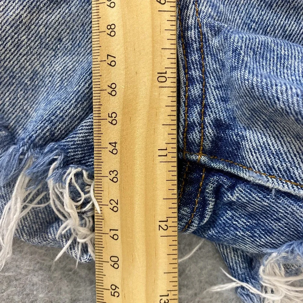 AGOLDE Shorts Womens 25 Blue Jaden Hi Rise Cut Off Button Fly Distressed Denim